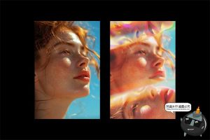 万花筒棱镜玻璃折射光影倒影图像照片特效滤镜样机PSD模板PS素材-设计猿