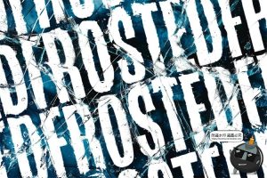 磨砂玻璃冰冻冰层透明碎裂破碎文字母徽标效果特效样机模板PS素材-设计猿