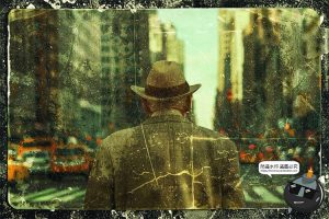 复古泛黄划痕褶皱老式照片怀旧效果后期特效滤镜样机PSD模板素材-设计猿