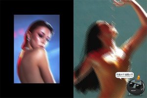 玻璃投影折射扭曲失真照片图像后期合成滤镜特效样机PSD模板素材-设计猿