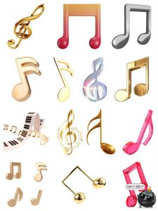 高清3D立体时尚金色银色渐变音乐音符歌手海报后期PNG免抠素材图-设计猿