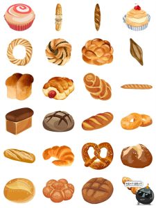 手绘卡通面包吐司甜点法棍烘焙手账插画元素AI矢量PNG免扣素材图-设计猿