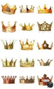 金色钻石宝石皇冠王冠海报装饰活动促销头冠手账元素PNG免抠素材-设计猿