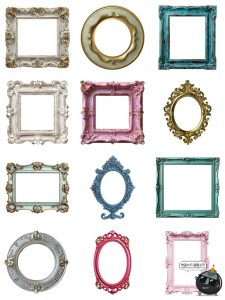 复古欧式巴洛克华丽相框画框边框装饰手账拼贴纸PNG免抠图片素材-设计猿