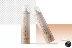 美妆护肤按压喷雾瓶模型瓶身品牌产品包装贴图样机PSD模板ps素材-设计猿