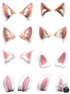 毛绒动物兔子猫狗兽宠物耳朵cos照片美工合成特效免抠PNG图片素材-设计猿