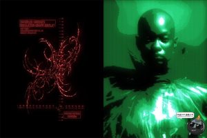 复古未来主义屏幕像素化显示器科幻效果PSD模板样机后期特效素材-设计猿