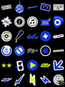 趣味活力音乐节艺术节贴纸logo徽标AI矢量PNG免扣svg图形psd素材-设计猿