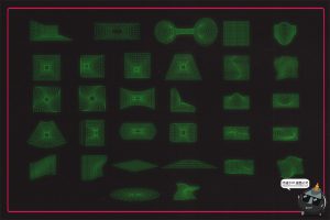 复古时尚未来派线框线性空间重力网格扭曲AI矢量PNG免扣元素素材-设计猿