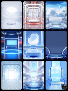 高清科技展台背景素材未来智能数码产品展示舞台背景JPG图片素材-设计猿