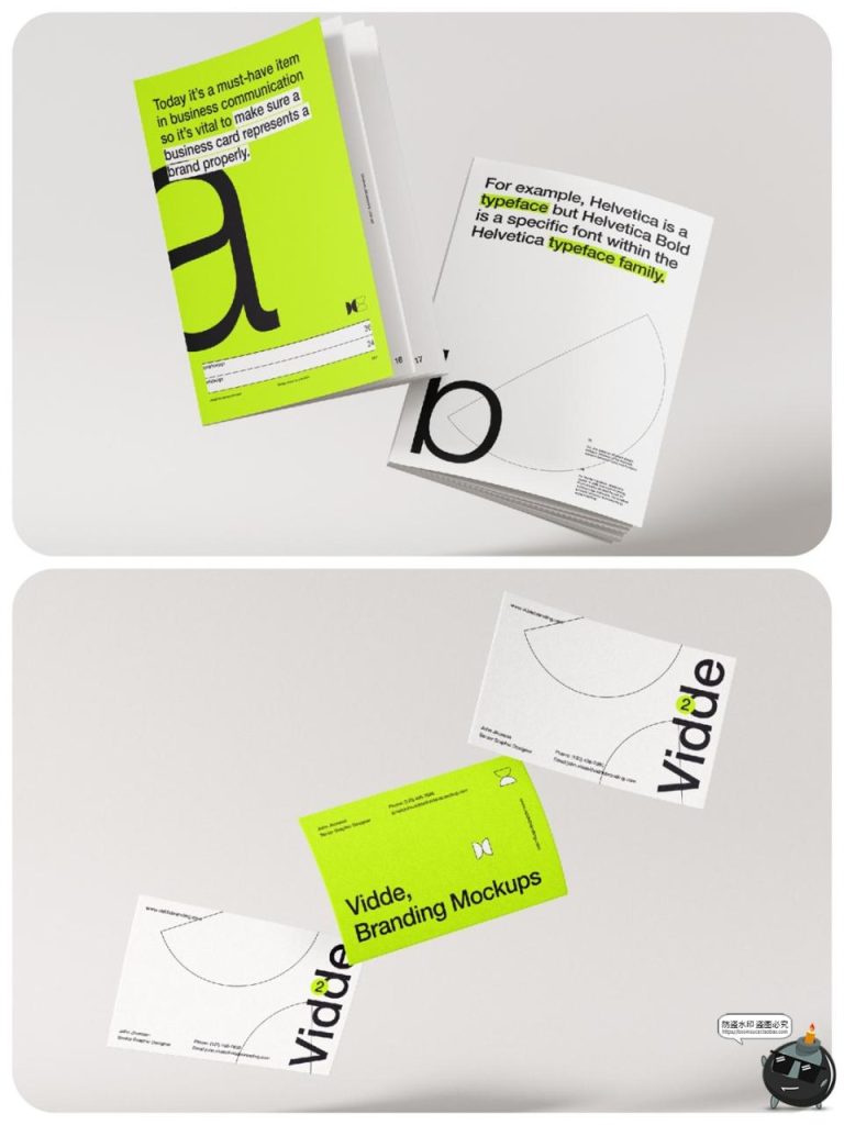 名片信纸信封文具封面品牌VI应用提案展示效果图样机PSD模板素材-设计猿