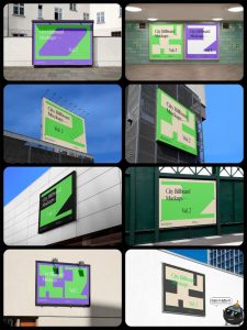 城市户外广告牌高炮灯箱横幅LED屏海报展示效果图样机PSD模板素材-设计猿