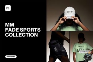 运动训练健身瑜伽锻炼紧身衣服装logo图标企业展示PSD样机ps素材-设计猿