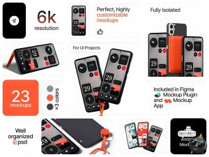 安卓手机App应用国产智能机UI界面作品展示效果图样机PSD模板素材-设计猿