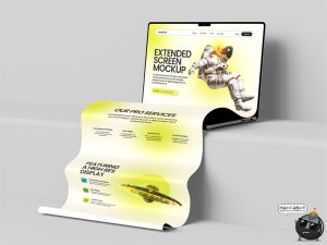 屏幕网站长屏幕长图笔记本电脑长滚动展示页面PSD模板样机PS素材-设计猿