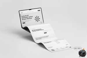 笔记本电脑网页网站长页面长图创意展示UI作品效果图PSD样机素材-设计猿