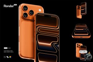 可改色iPhone17Pro苹果手机界面作品广告展示贴图样机PSD模板素材-设计猿