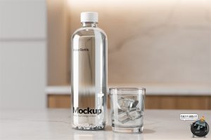 矿泉水纯净水塑料瓶瓶贴标签包装样机贴图效果展示PSD模板素材-设计猿