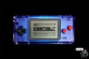 复古怀旧电子游戏掌机无线手柄模型游戏机电子屏PSD模板样机素材-设计猿
