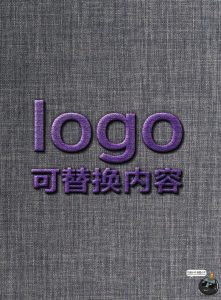 刺绣样机 LOGO标志针织布料展示服装品牌VI贴图效果图PSD模板素材-设计猿