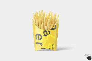 炸薯条包装纸盒子模型模板vi智能贴图样机PSD分层贴图提案ps素材-设计猿