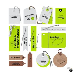 潮流服装标签吊牌品牌vi效果图展示标志logo贴图样机PSD模板素材-设计猿