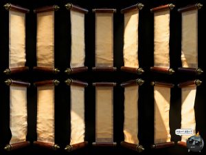 东方美学古典木质画轴卷轴旧宣纸底纹PNG免抠素材-设计猿