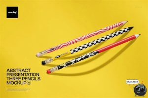 木质铅笔带橡皮擦文具品牌模型展示印花图案贴图样机PSD模板素材-设计猿