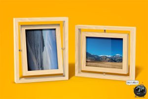 木质可旋转相框旅游相册照片效果展示贴图样机VI品牌提案PSD素材-设计猿