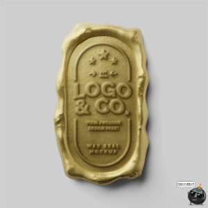 金属金铬火漆印章蜡封密封LOGO标志图案效果图PSD样机贴图素材-设计猿