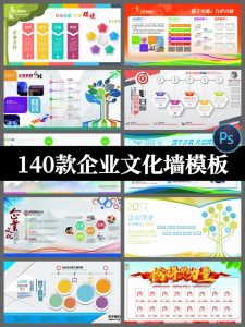 简约大气企业介绍公司简介展板企业发展历程文化墙宣传栏背景素材-设计猿