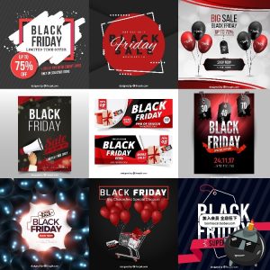 国外时尚黑色星期五电商促销活动打折标签广告海报模板AI矢量素材-设计猿