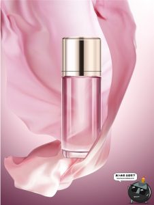 唯美梦幻化妆品海报护肤丝带浪漫粉色护肤品海报AI矢量素材-设计猿