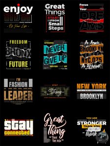 美式经典潮流字母单词服饰T恤印花烫印图案AI矢量PNG免抠素材图片-设计猿