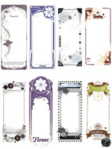 书签边框卡牌长条形框侧边栏文本框元素插画手账背景PNG免抠素材-设计猿