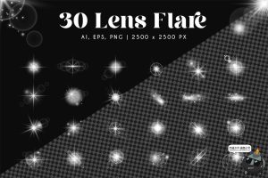 镜头光晕眩光高光闪光效果背景叠加PNG免抠图片AI矢量后期素材-设计猿