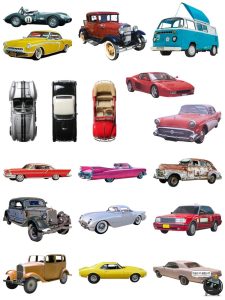 复古怀旧美式汽车老爷车巴士轿车装饰手帐美工拼贴图免扣PNG素材-设计猿