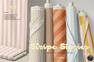 日系复古莫兰迪条纹网格无缝重复拼接布艺家纺图案AI矢量JPG素材-设计猿