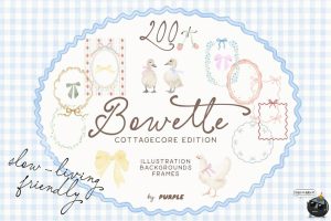 英国乡村田园风小清新手绘插图插画边框图案背景PNG免抠图片素材-设计猿