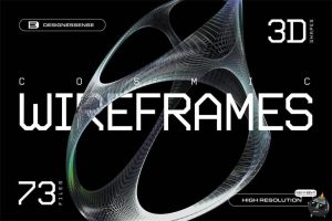 3D立体抽象艺术科幻线框网格科技海报背景底纹PNG免抠图片素材-设计猿