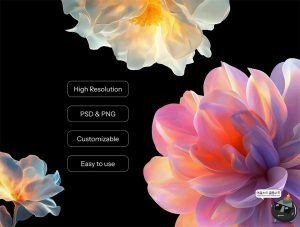 高清神圣花朵仙境梦幻唯美光芒鲜花花卉创意设计PNG免扣素材图片-设计猿