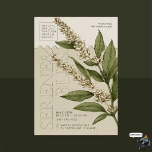 文艺中药草药手绘植物叶子海报广告版式排版宣传单PSD模板ps素材-设计猿