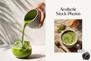 高清日式美学绿茶文化抹茶冲泡饮料粉末特写海报背景JPG图片素材-设计猿