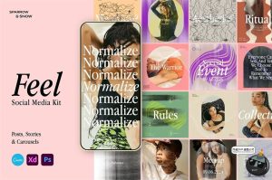 欧美风格时尚抽象潮流艺术演出海报个人图文排版PSD模板PS素材-设计猿