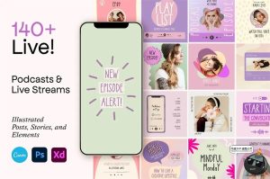 潮流时尚趣味渐变彩色音乐个人主页封面图文排版版式PSD模板素材-设计猿