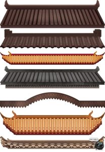 高清PNG新中式古典婚礼屋檐门楼效果图手账拼贴PNG免抠图片素材-设计猿