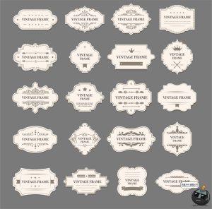 欧式标签复古花纹边框logo封口贴包装贴纸卡片吊牌排版AI矢量素材-设计猿