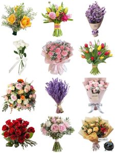 手捧鲜花卉玫瑰花束情人节婚礼爱情海报装饰手帐图片PNG免扣素材-设计猿